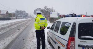 Politia Covasna rutier iarna