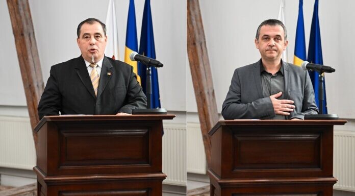 Constantin Dincă (stânga) și Sebastian Forir (dreapta)
