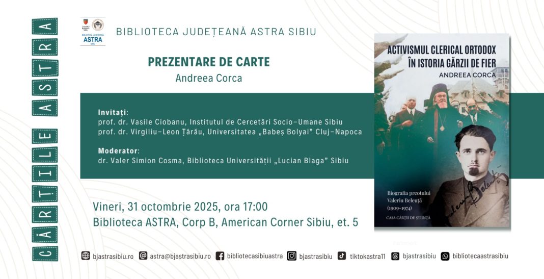 Cartile ASTRA - prezentare carte Andreea Corca invitatie
