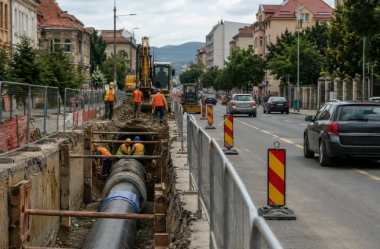 Lucrări la rețelele de apă în mai multe zone din Sibiu. Restricții de circulație pe Șoseaua Alba Iulia, Rahovei și Rennes