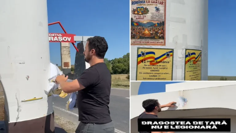 Simboluri atribuite Mișcării 41, șterse de pe monumentul de la granița Sibiu–Brașov. „Dragostea de țară nu e legionară”