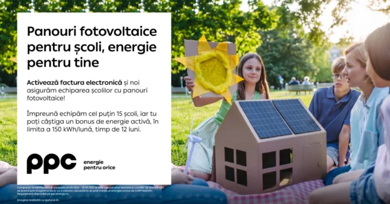 Activarea facturii electronice PPC echipează cu panouri fotovoltaice două școli din județul Brașov
